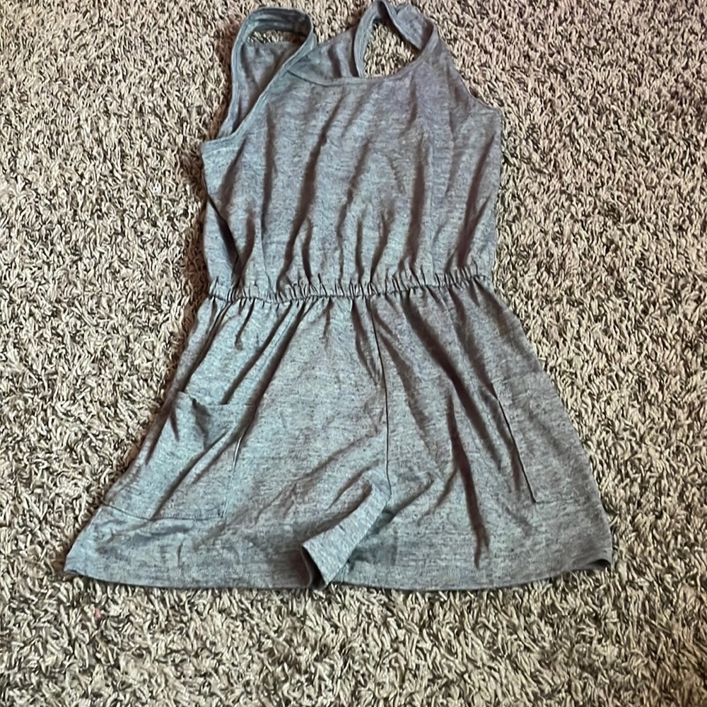 A gray romper for kids.